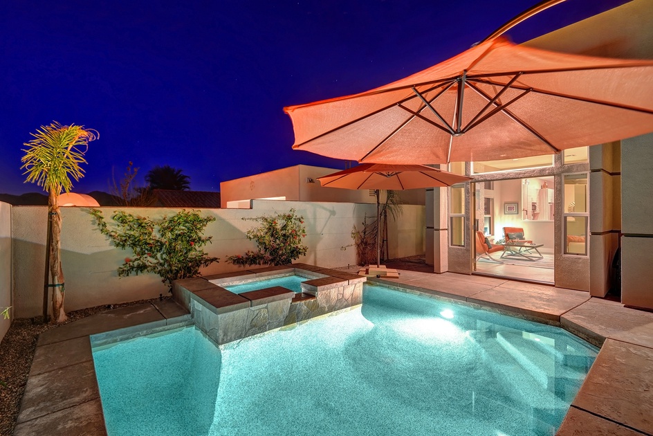 POOL TO HOUSE NIGHT