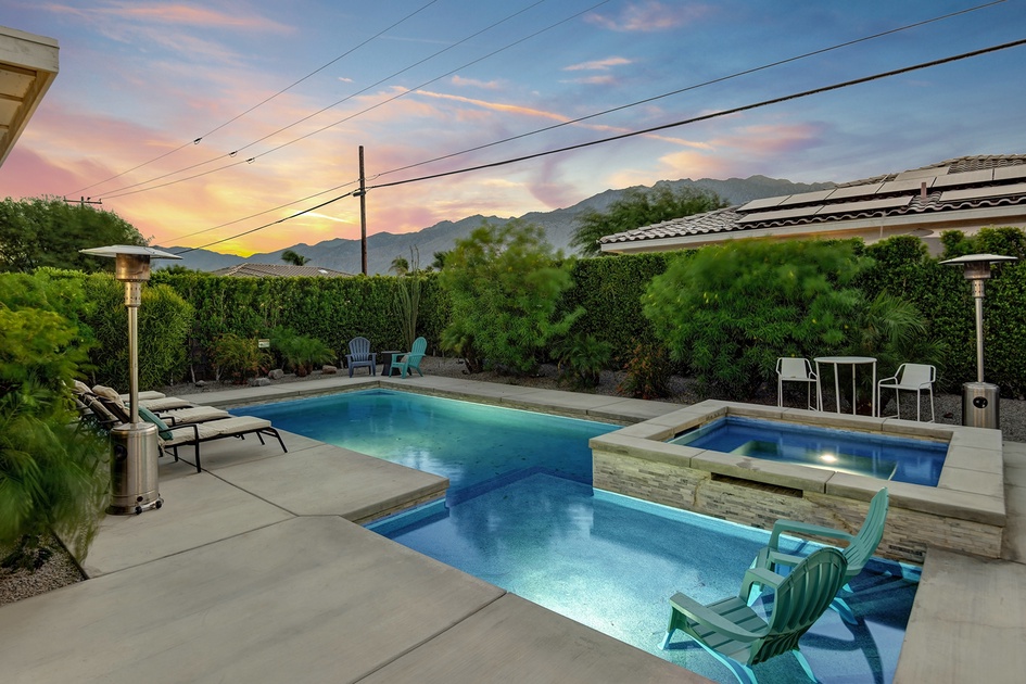 SUNSET OVER POOL