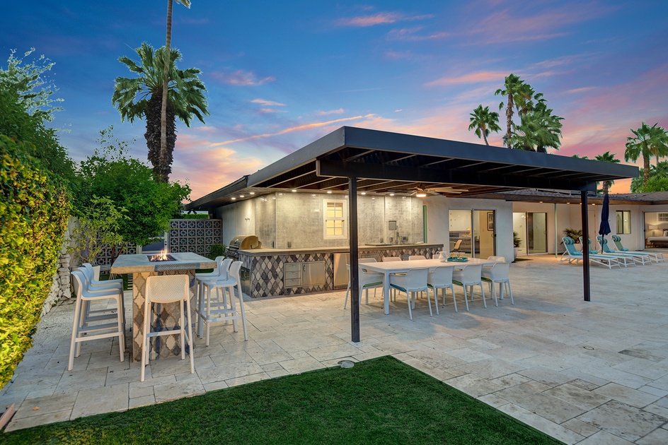 SUNSET FIRE PIT TO COVERED PATIO