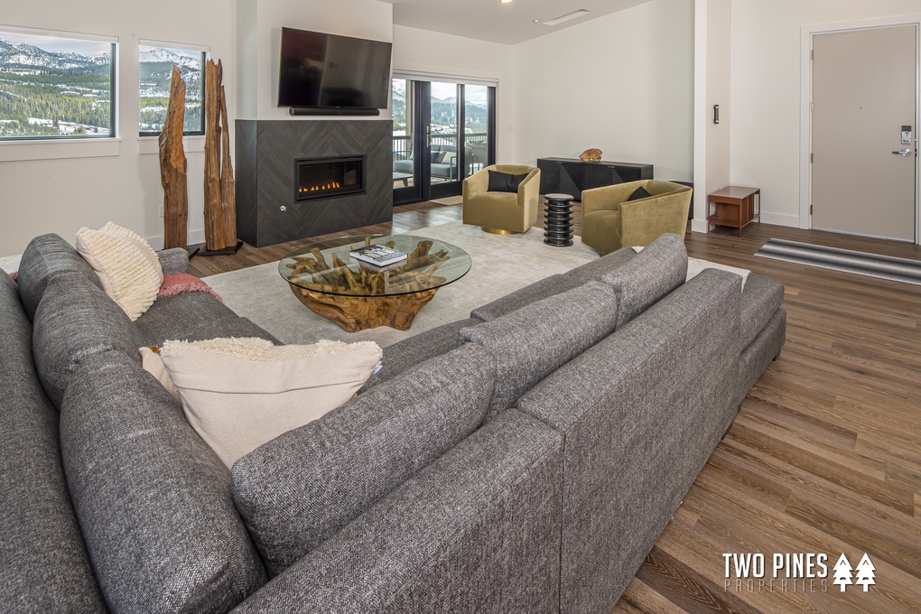 Open Living Area with Gas Fireplace