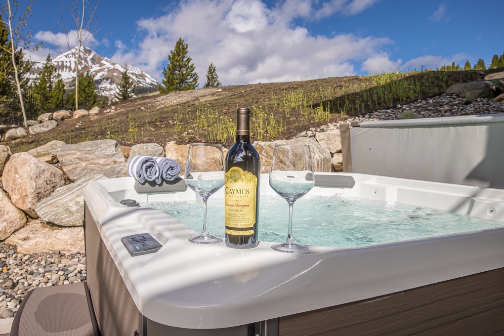 Enjoy Gorgeous Views of Lone Peak in the Private Hot Tub