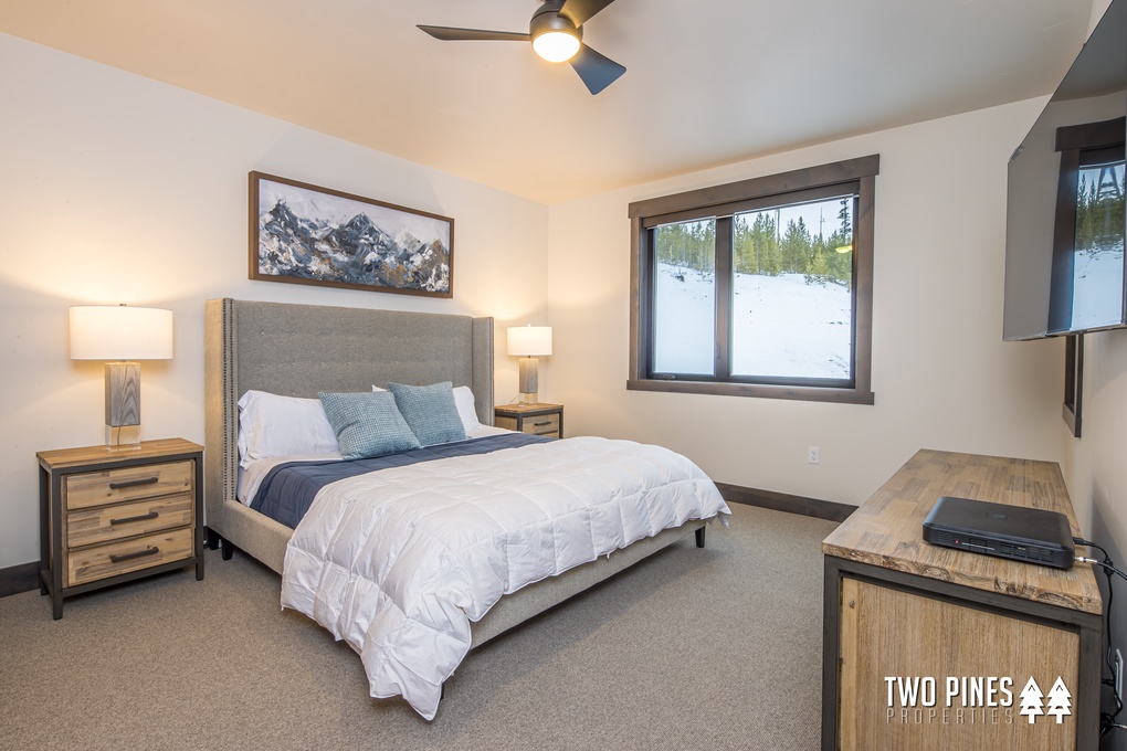 Primary Bedroom with King Bed and Smart TV