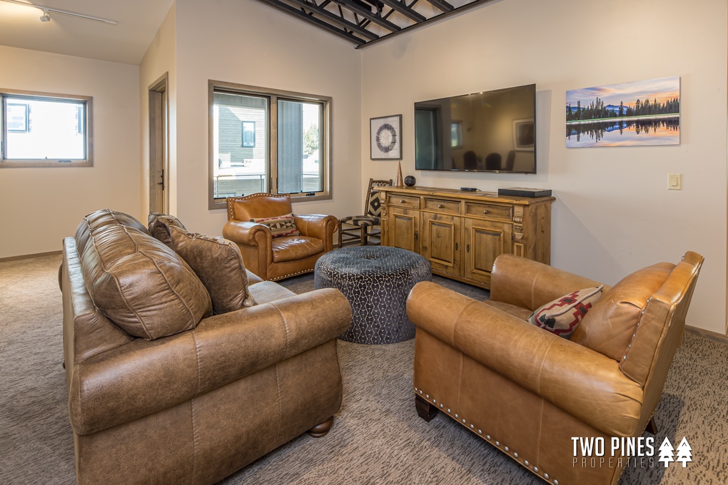 Second Level Upper Living Space with Cozy Seating and Flat Screen TV