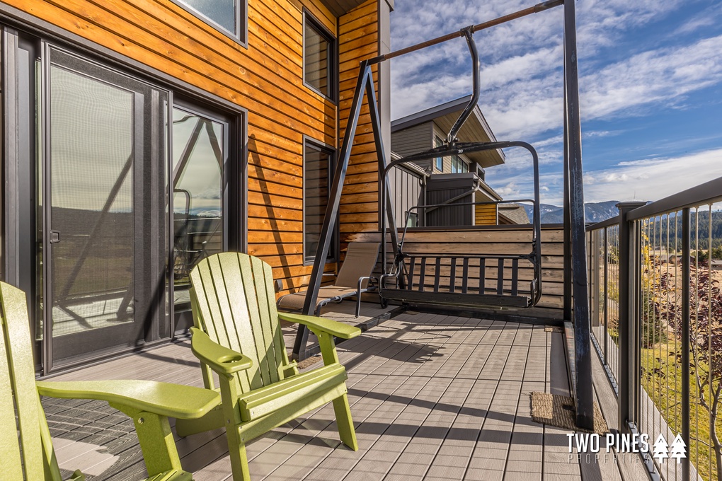 Enjoy the Views on this Custom Ski Lift Swing from the Master Deck