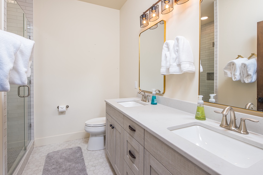 Shared Guest Bathroom with Walk-In Shower