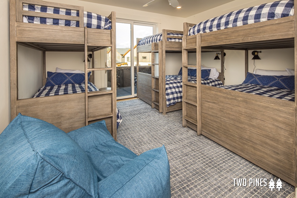 Bunk Room with 2 Full/Full Bunks and 1 Twin/Twin Bunk