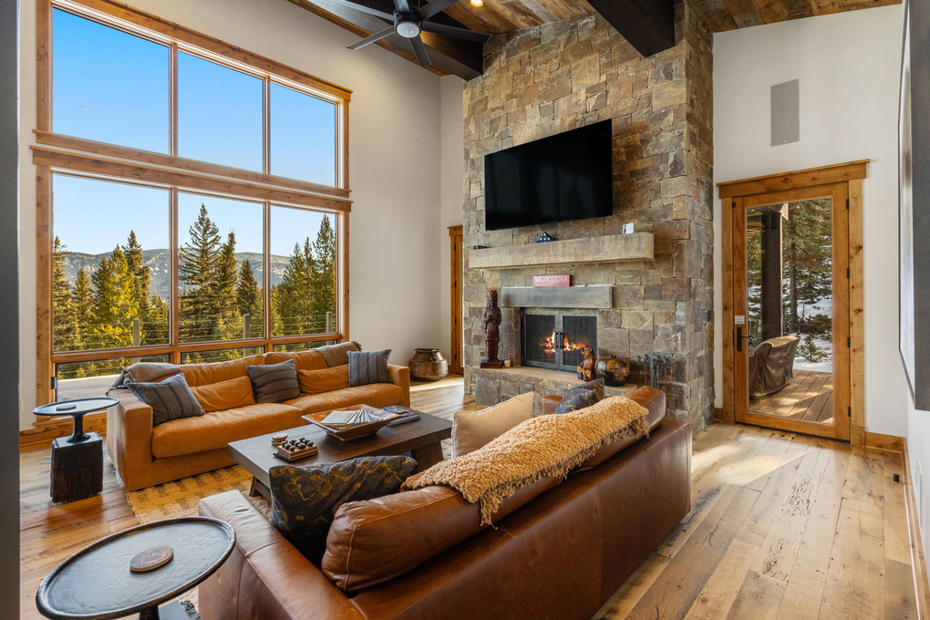 Living Room with Wood Fireplace