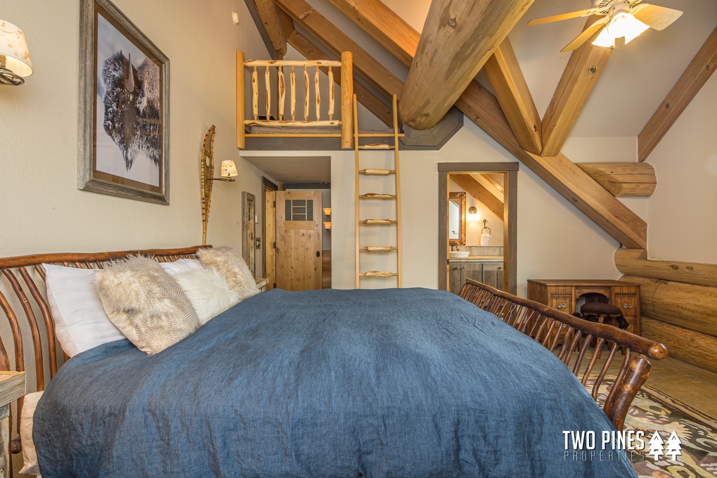 Upper Level 2nd Guest Bedroom with King Bed and Loft