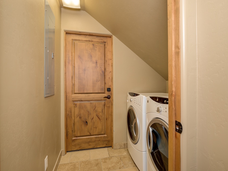 Laundry room with front loading machines