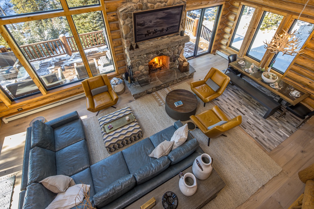 Spacious Family Room with a Wood Burning Fireplace