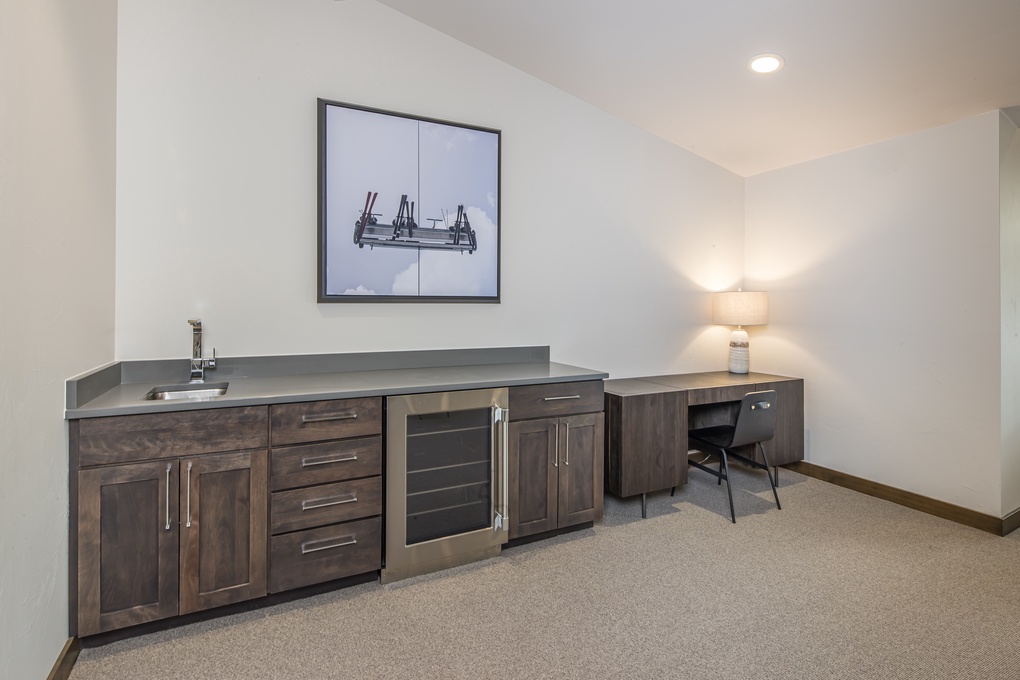 Bar Area with Sink and Wine Fridge