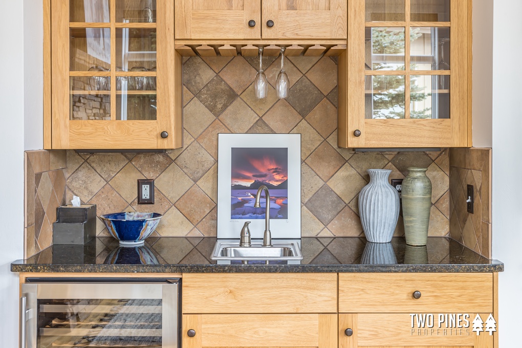 Wet Bar Area with Wine Fridge