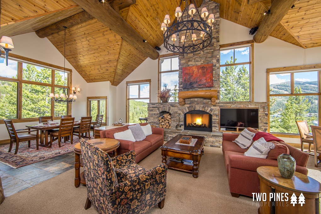Open Concept Living Space with Fireplace