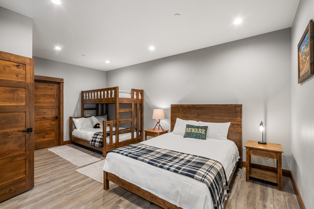 Guest Bedroom 1 (main floor) Queen Bed, Twin/Queen Bunk