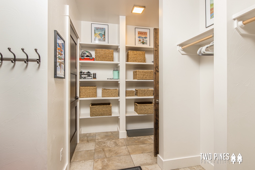 Garage entryway with Storage Area
