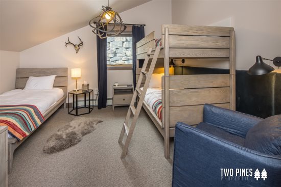 Upper Level Bunk Room- Twin- Over-Twin Bunk Bed with an Additional Twin  Bed