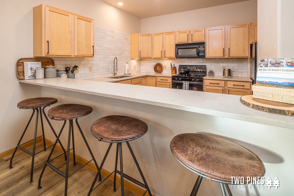 Kitchen with Bar Seating for 4