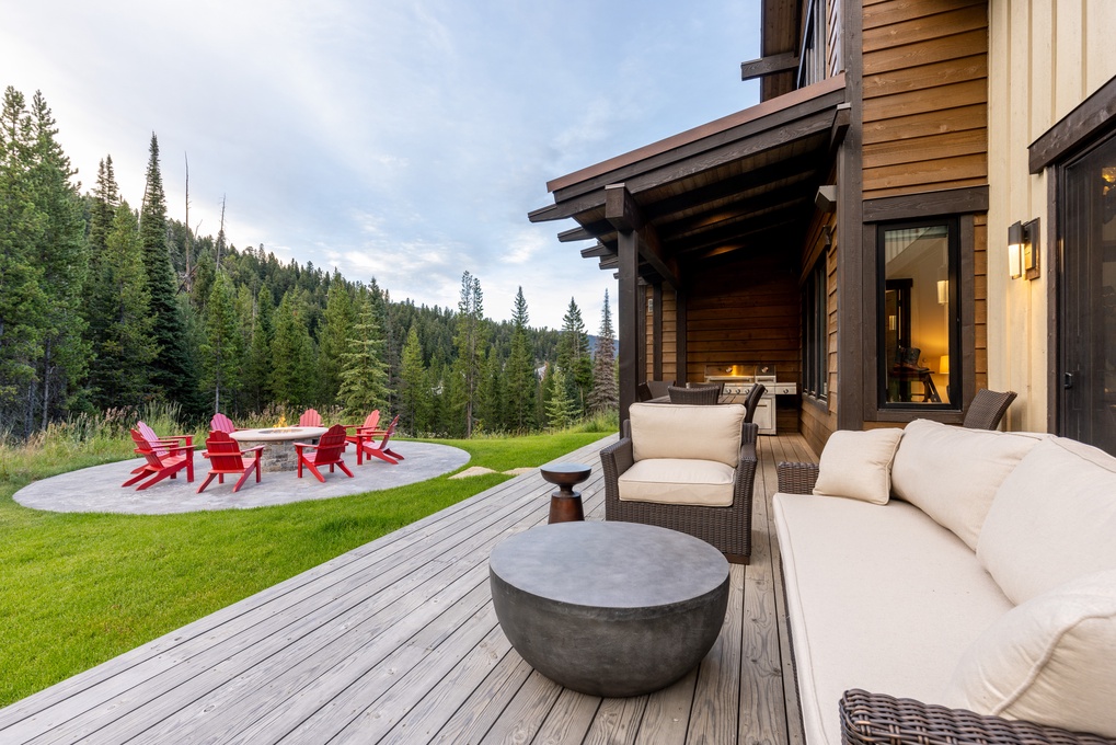 Private Deck with Ample Seating, Hot Tub and Firepit