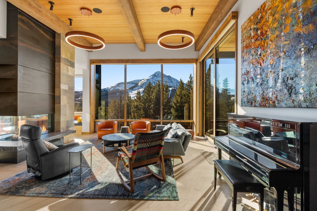 Living Room w. Views + Player Piano