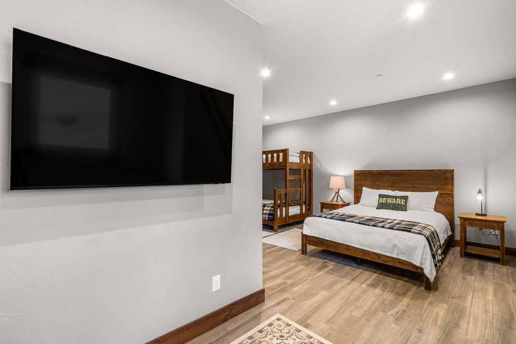 Guest Bedroom 1 (main floor) Queen Bed, Twin/Queen Bunk