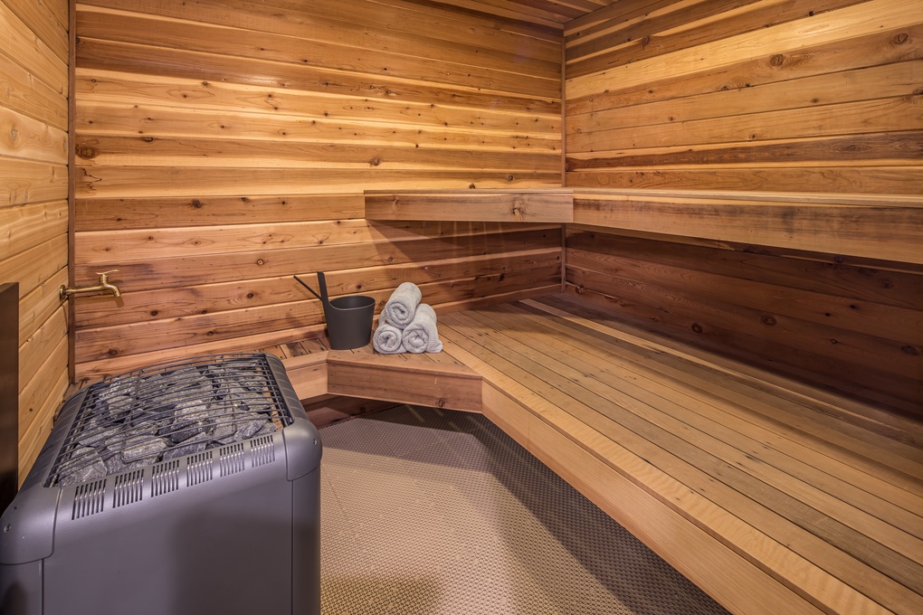Sauna Located on the Lower Level