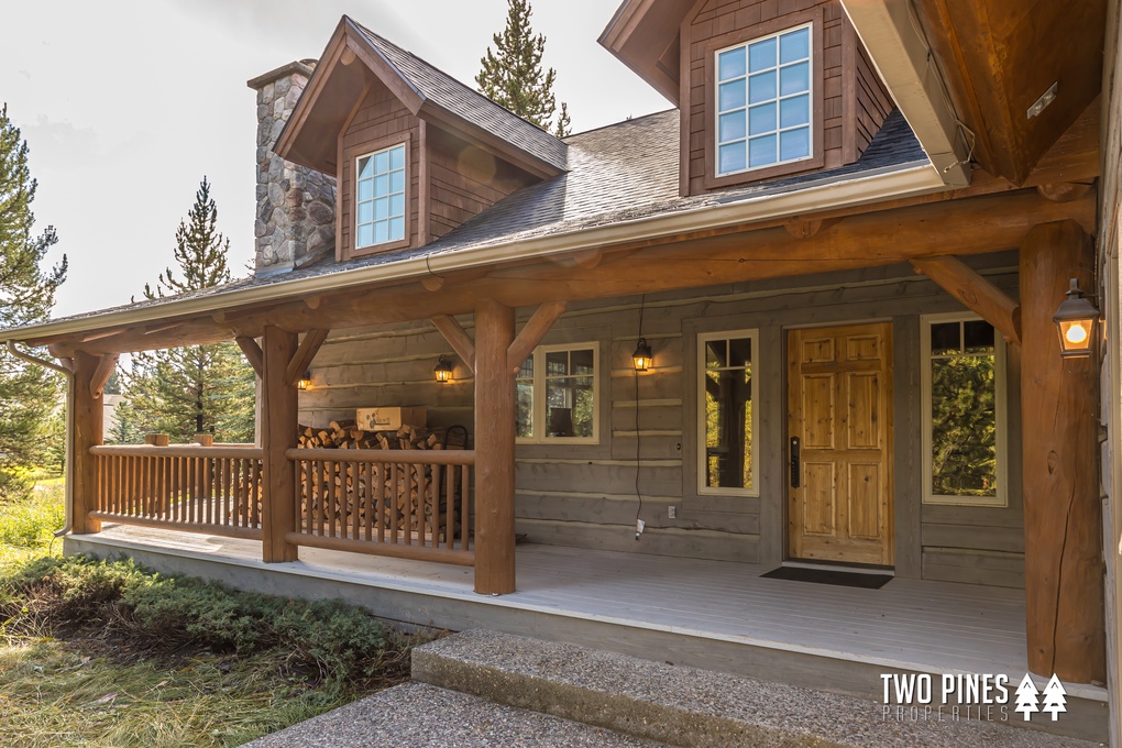 Covered Front Porch with Extra Firewood Storage