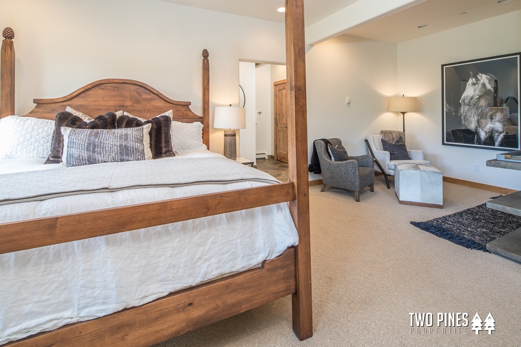 Lower Level Master Bedroom with Seating Area