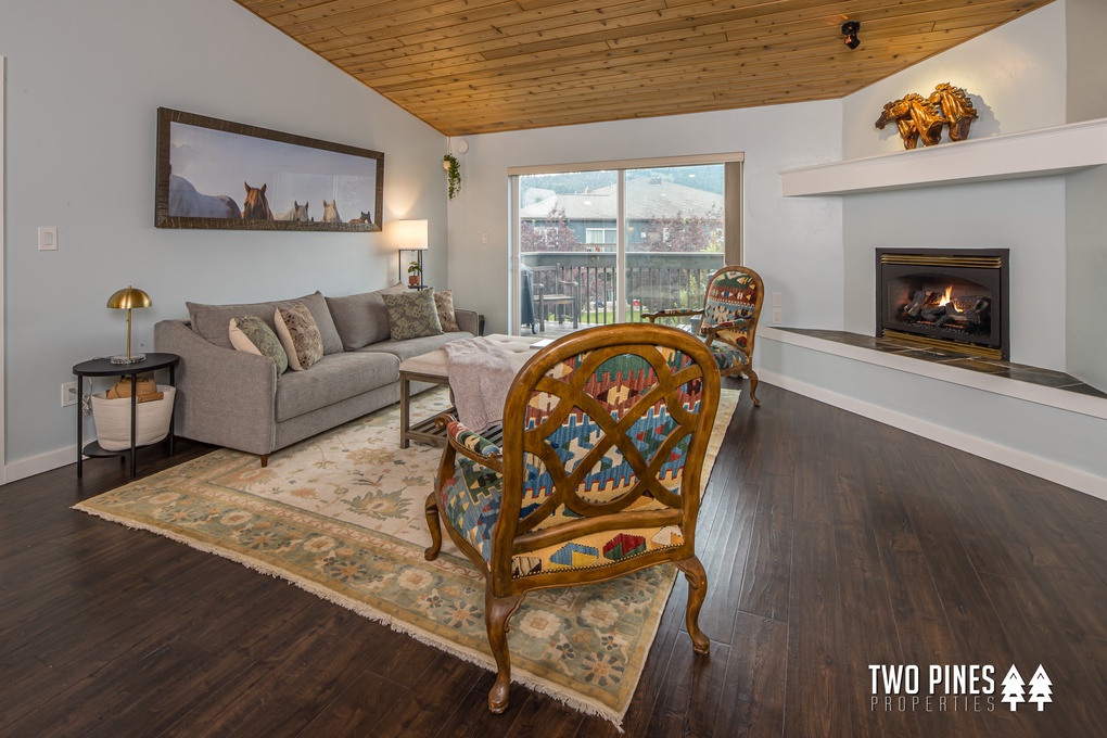 Living room with Gas Burning Fireplace