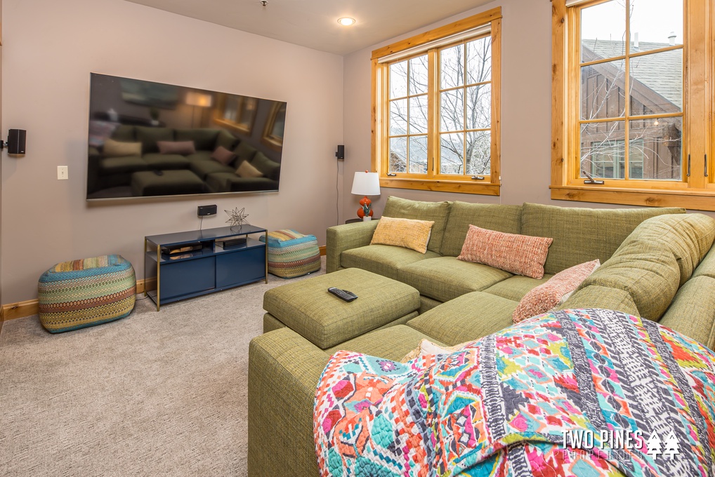 Upper Level Lounge/Media Room with Flat Screen TV