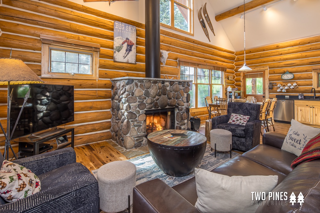 Living Room with a Fireplace