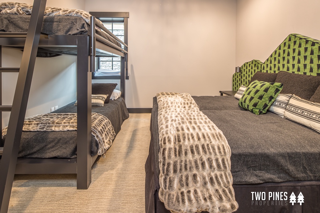 King Bedroom with Bunk Bed (king can be converted to two twins)