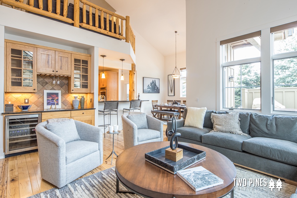 Living room with Wine Cooler
