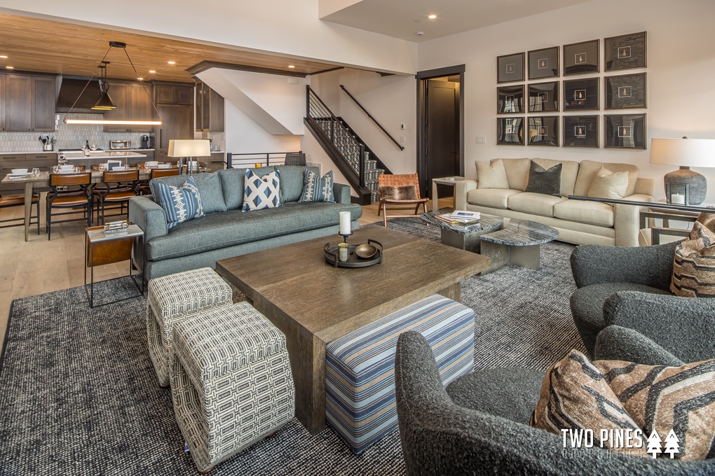Living Room with Fireplace and TV