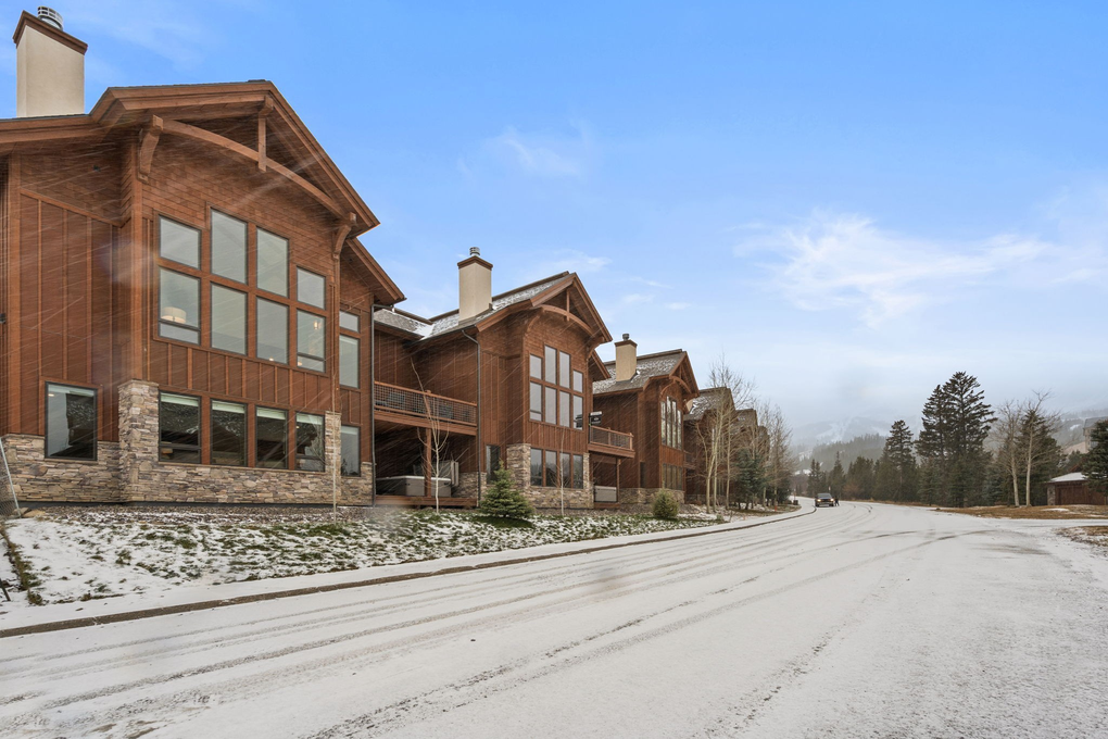 Rear of Townhome with Private Hot Tub