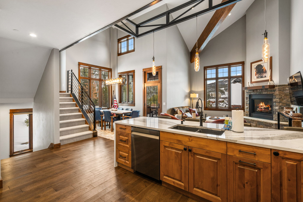 Modern Open-Concept Kitchen with Bar Seating for 4 (second floor)