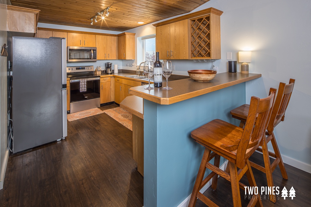 Kitchen with Bar Seating for 2