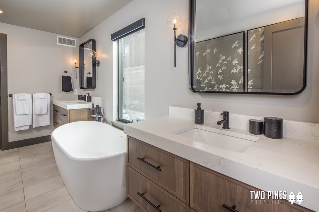 En-Suite Bathroom with Walk-In Shower and Oversized Soaking Tub