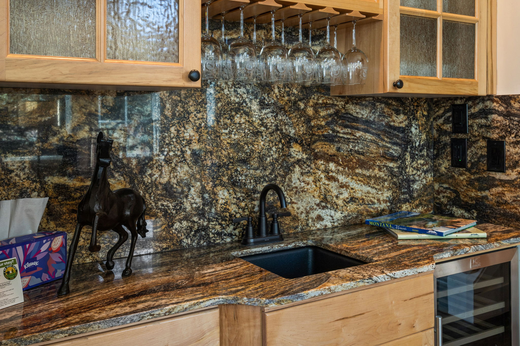 Wet Bar in the Living Room with Wine Fridge