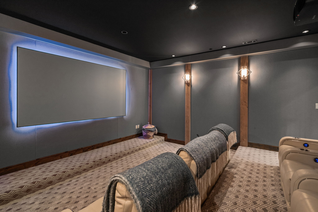 In-House Movie Theatre Located in Downstairs Den