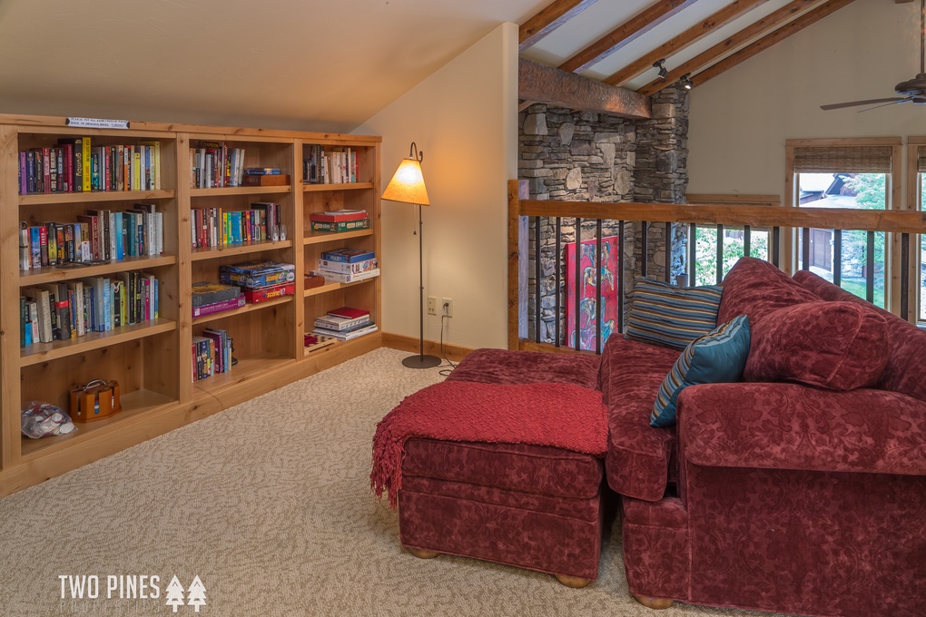 Upstairs Reading Nook Loft with a Twin Sleeper