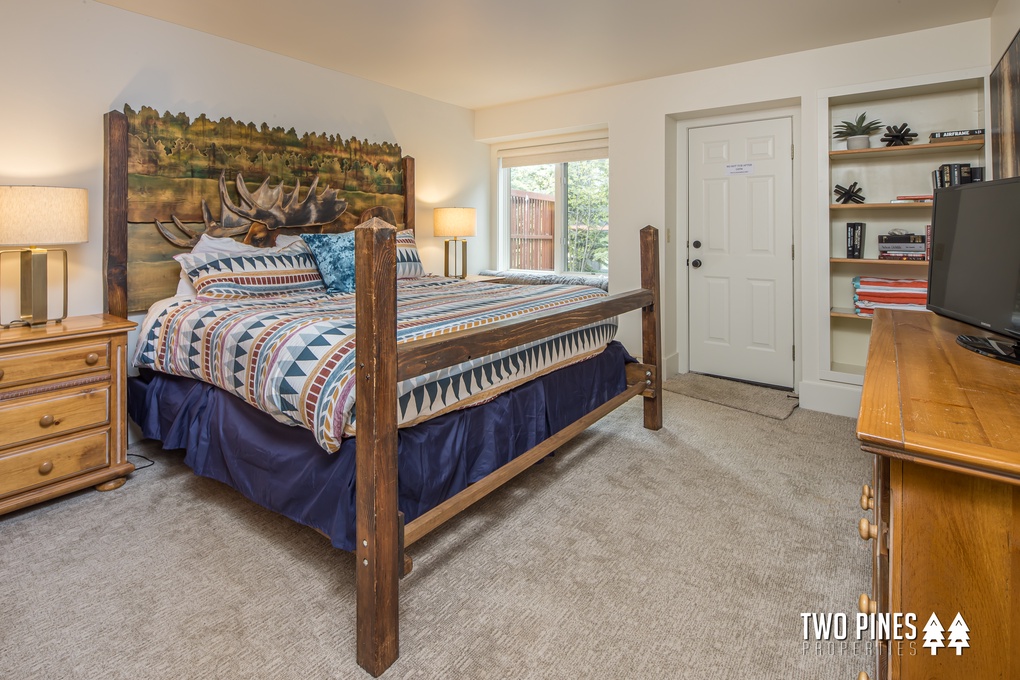 Guest Bedroom with King Bed and Hot Tub Access