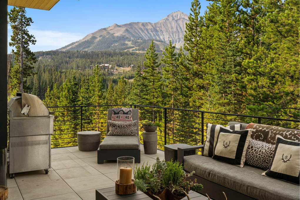 Exterior Patio with Seating and Grill