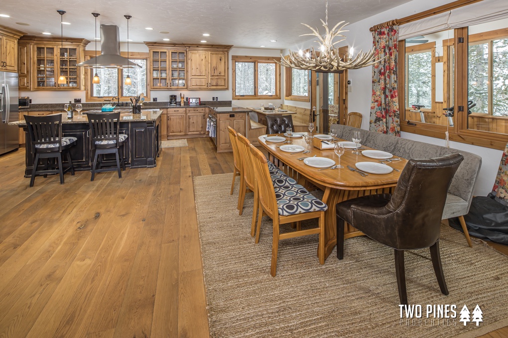 Open main floor with large kitchen and island seating