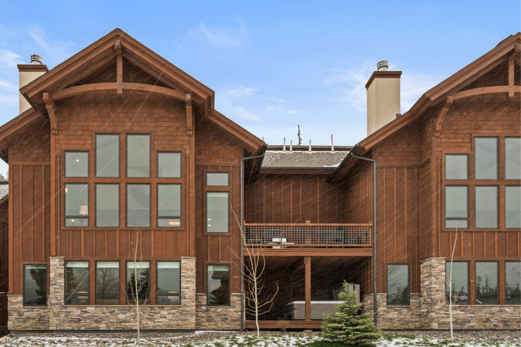 Rear of Townhome with Private Hot Tub