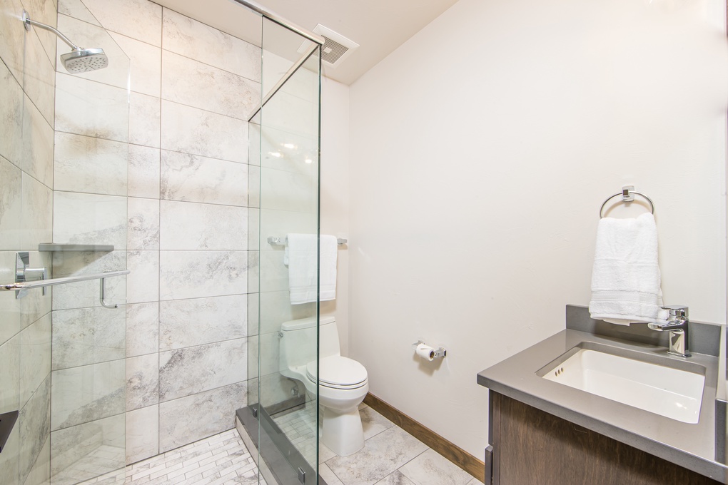 Shared Guest Bathroom with Walk-In Shower