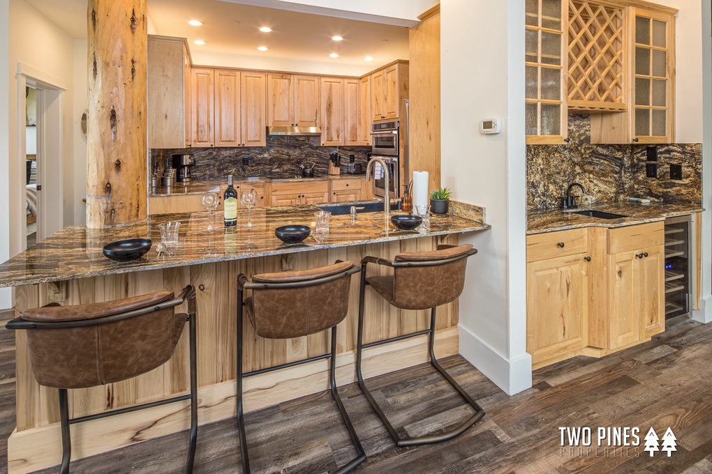 Kitchen Area with Bar Seating for 3