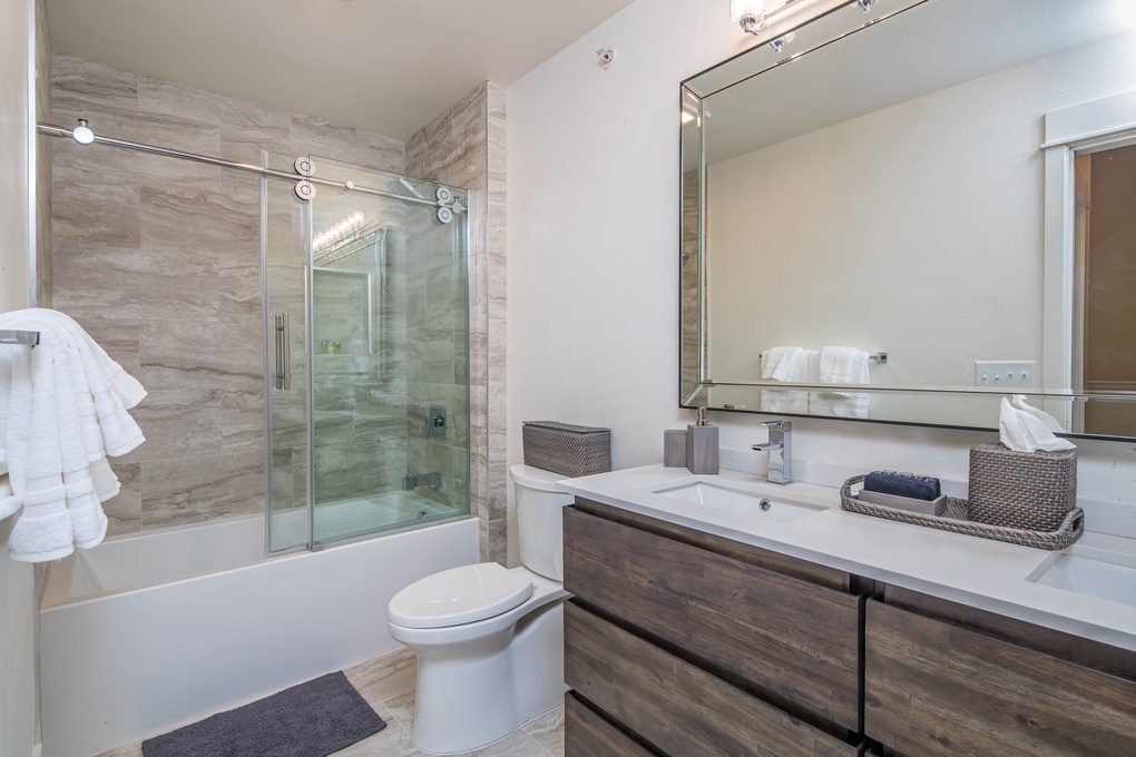 Shared Guest Bathroom with Tub/Shower Combo