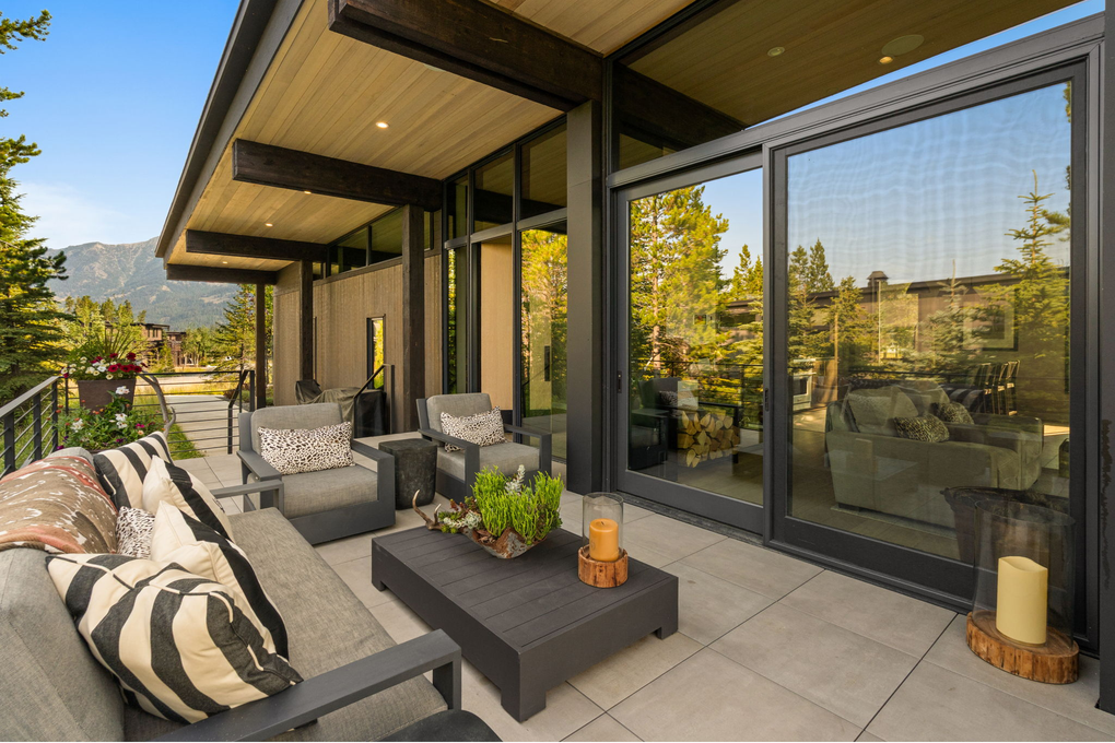 Exterior Patio with Seating and Grill