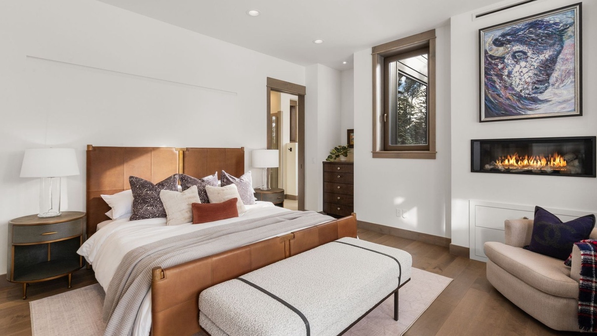 Downstairs Bedroom with Fireplace