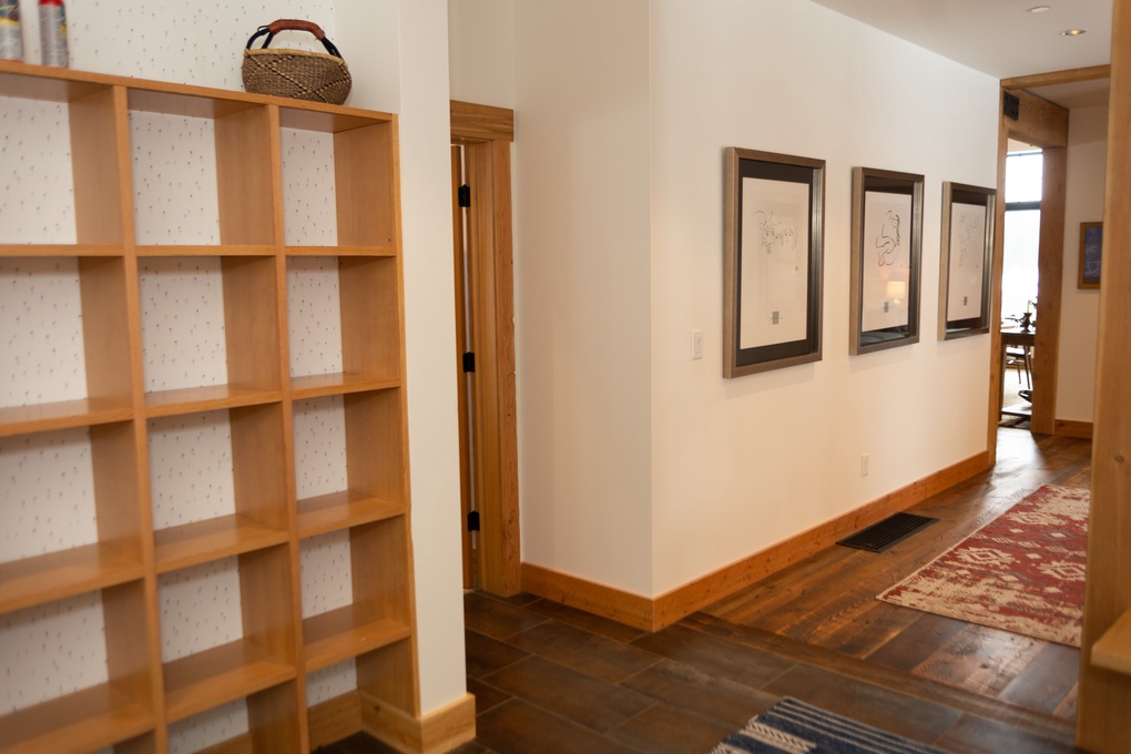 Entryway Cubbies and Hall to Guest Bedroom